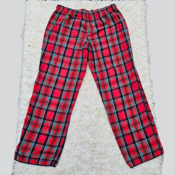 Red Plaid Pants Victoria's Secret Size M Drawstring Med Pjs Pajama Bottoms VGUC - Picture 9 of 9